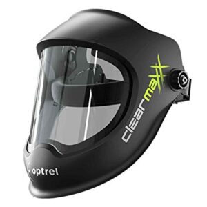 Optrel Clearmaxx hiontamaski. Suuri selkeä näkymä työstökohteeseen. Erittäin ergonominen.