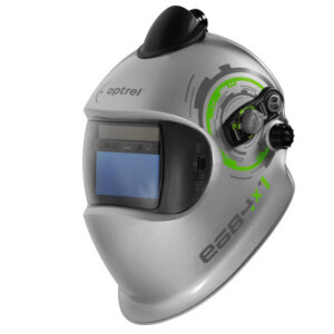 Optrel e684 PAPR (ilmastointi liitännöillä) hitsausmaskin ultra HD linssitekniikalla tarkkuutta hitsaukseen. Kirkkaampi ja selkeämpi näkymä. Säädettävän tummuuden ja hionta-asetuksen myötä tämä maski on suunnattu paljon hitsaaville.