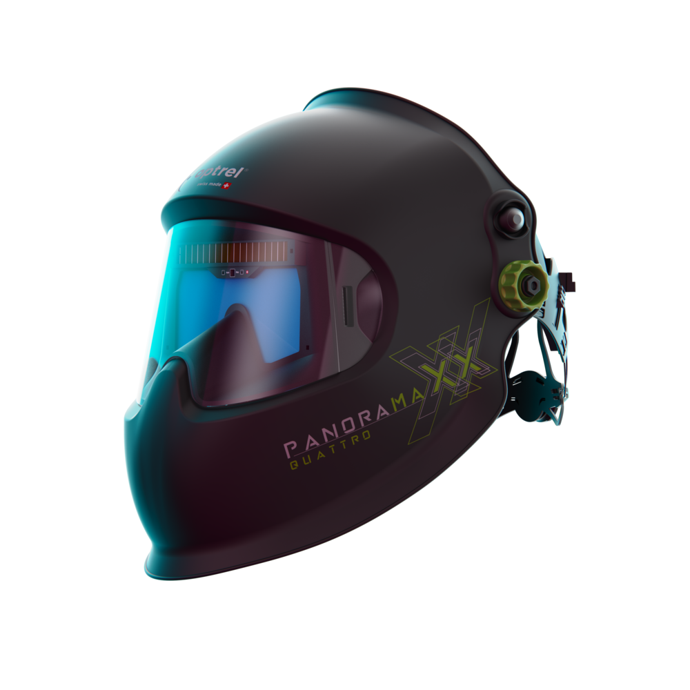 Optrel Panoramaxx quattro automaattimaski. Panoramaxx-linssiteknologialla on linssi saatu lähemmäksi silmiä